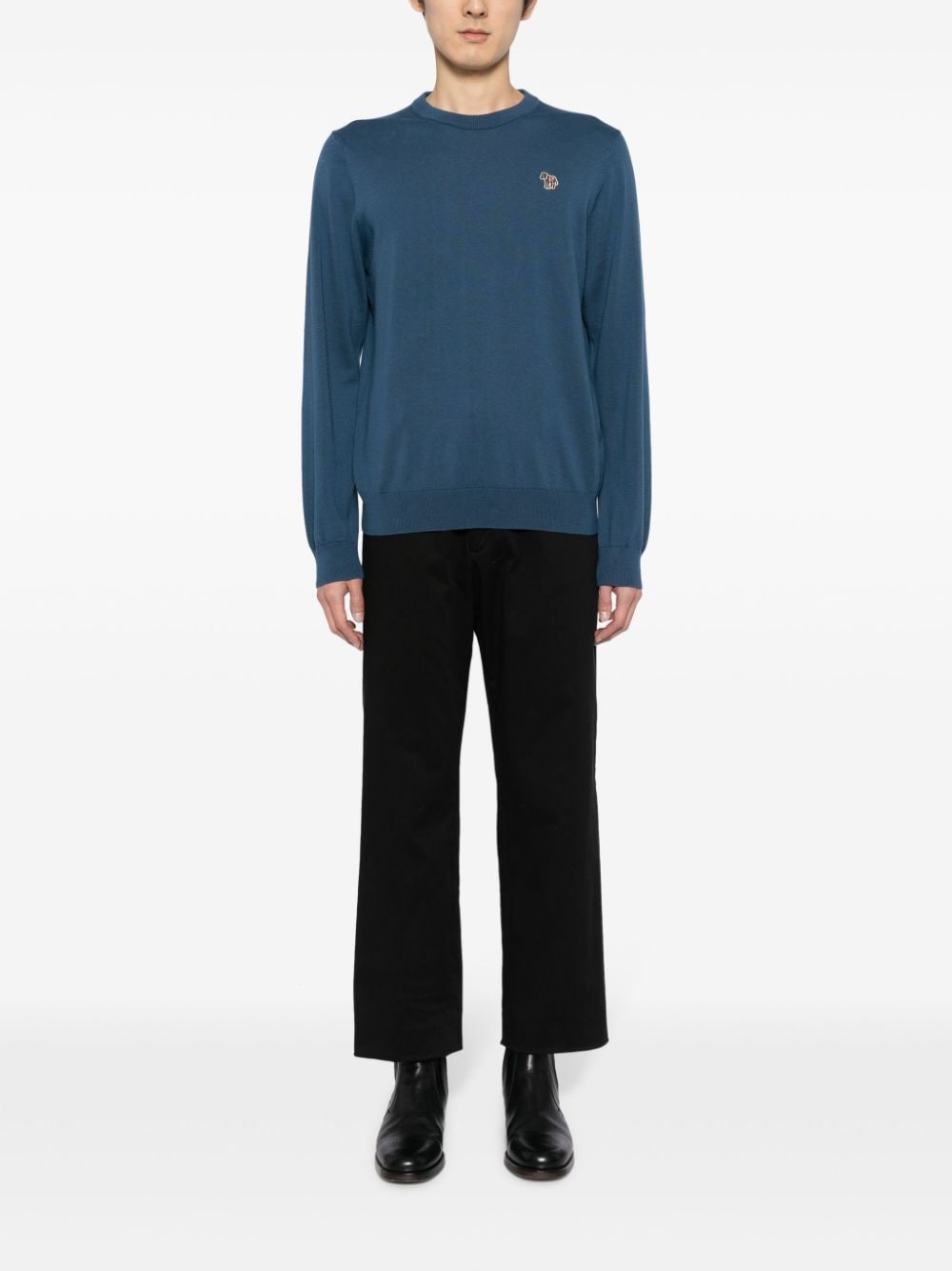 Shop Ps By Paul Smith Logo-patch Cotton Sweatshirt In Blue