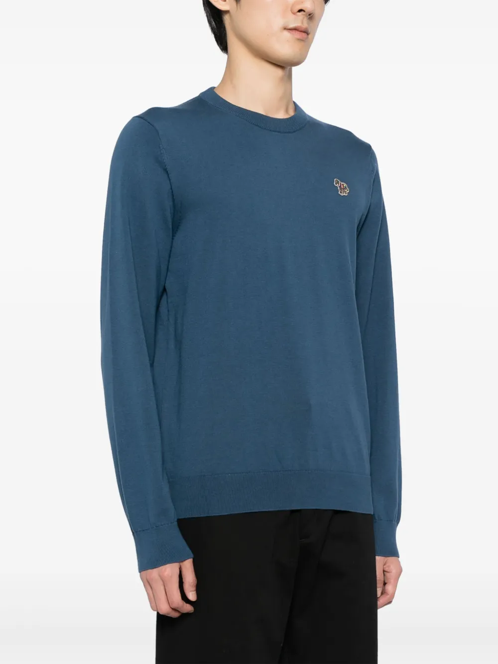 Shop Ps By Paul Smith Logo-patch Cotton Sweatshirt In Blue