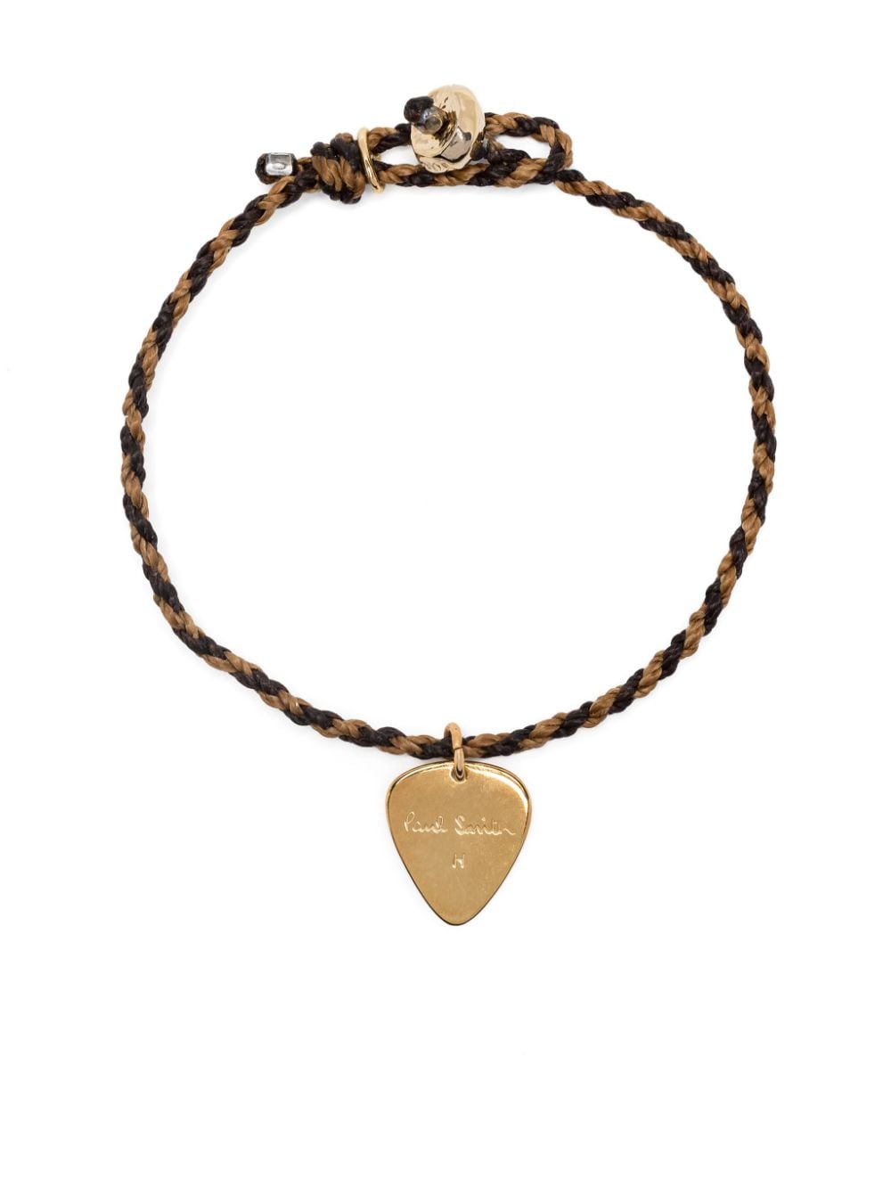 Paul Smith Plectrum braided bracelet - Marrone