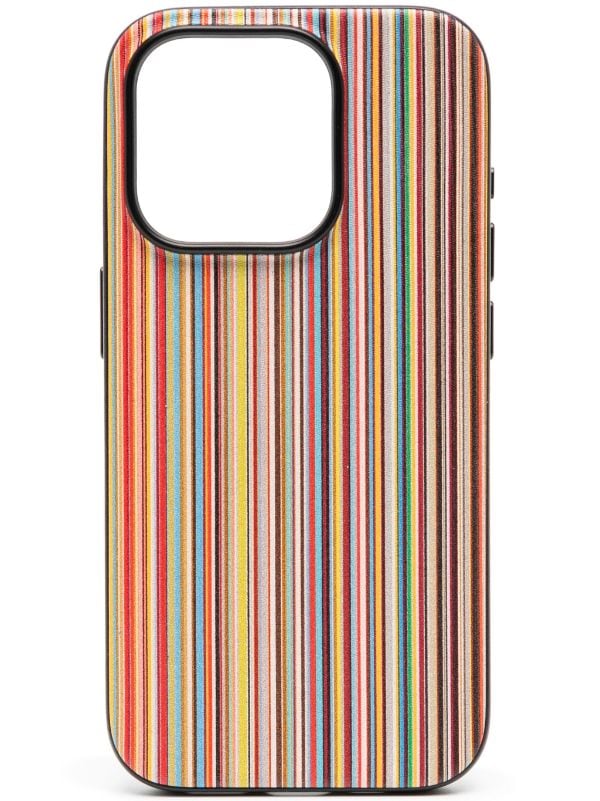 Paul Smith Signature Stripe Leather iPhone 15 Pro Case Farfetch