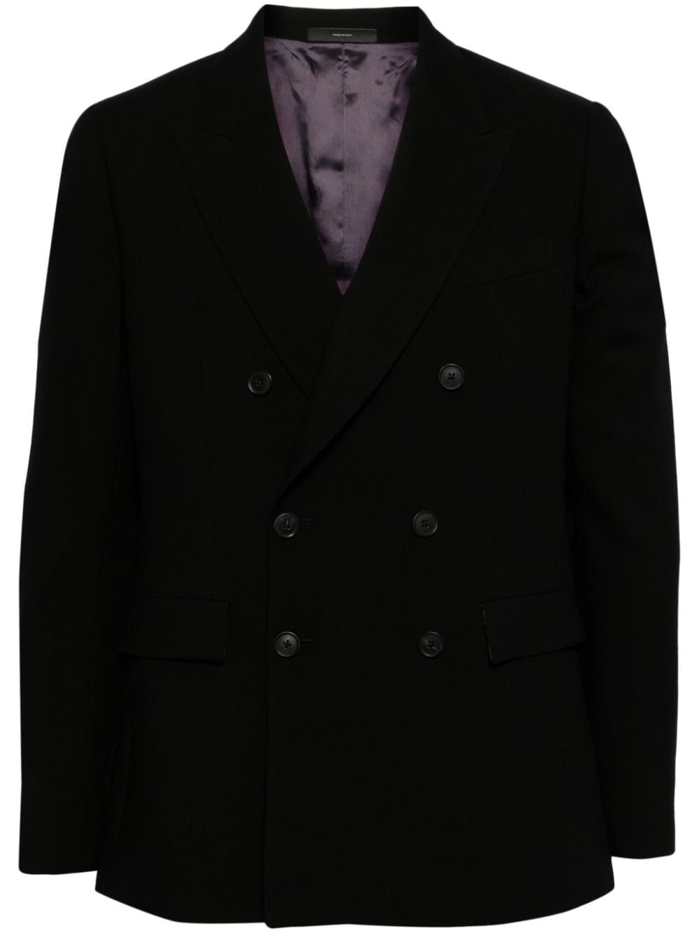 Paul Smith Double-breasted Wool Blazer In Black