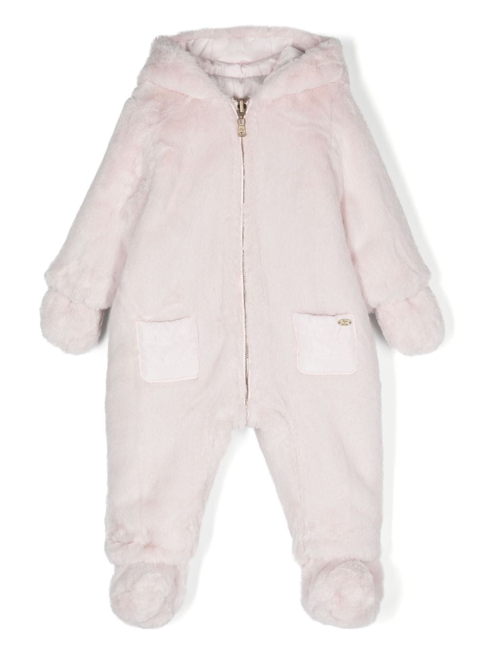 Shop Tartine Et Chocolat Hooded Zip-up Snow Suit In Pink