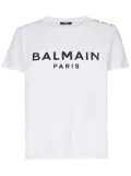 Balmain button-detail logo-print T-shirt - White