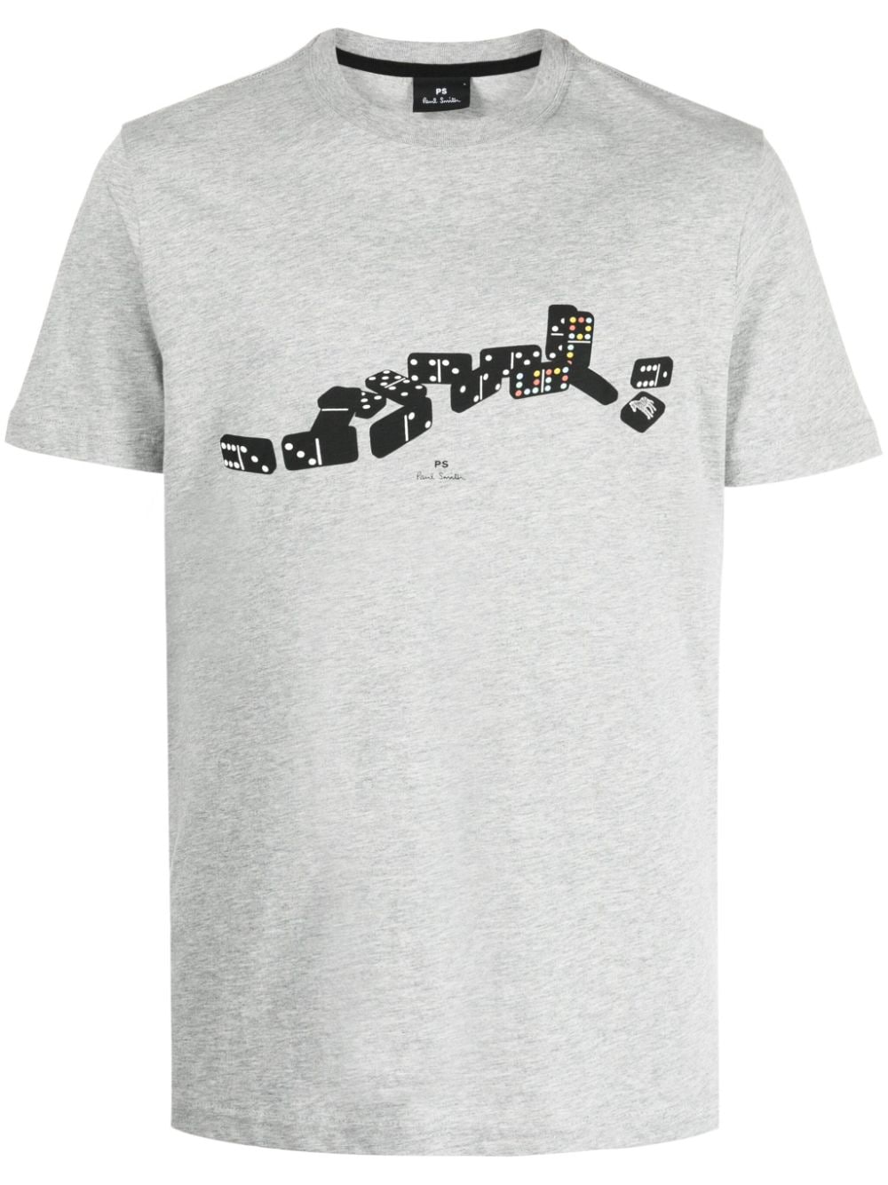Ps By Paul Smith Dominoes Graphic-print Organic-cotton T-shirt In Grau