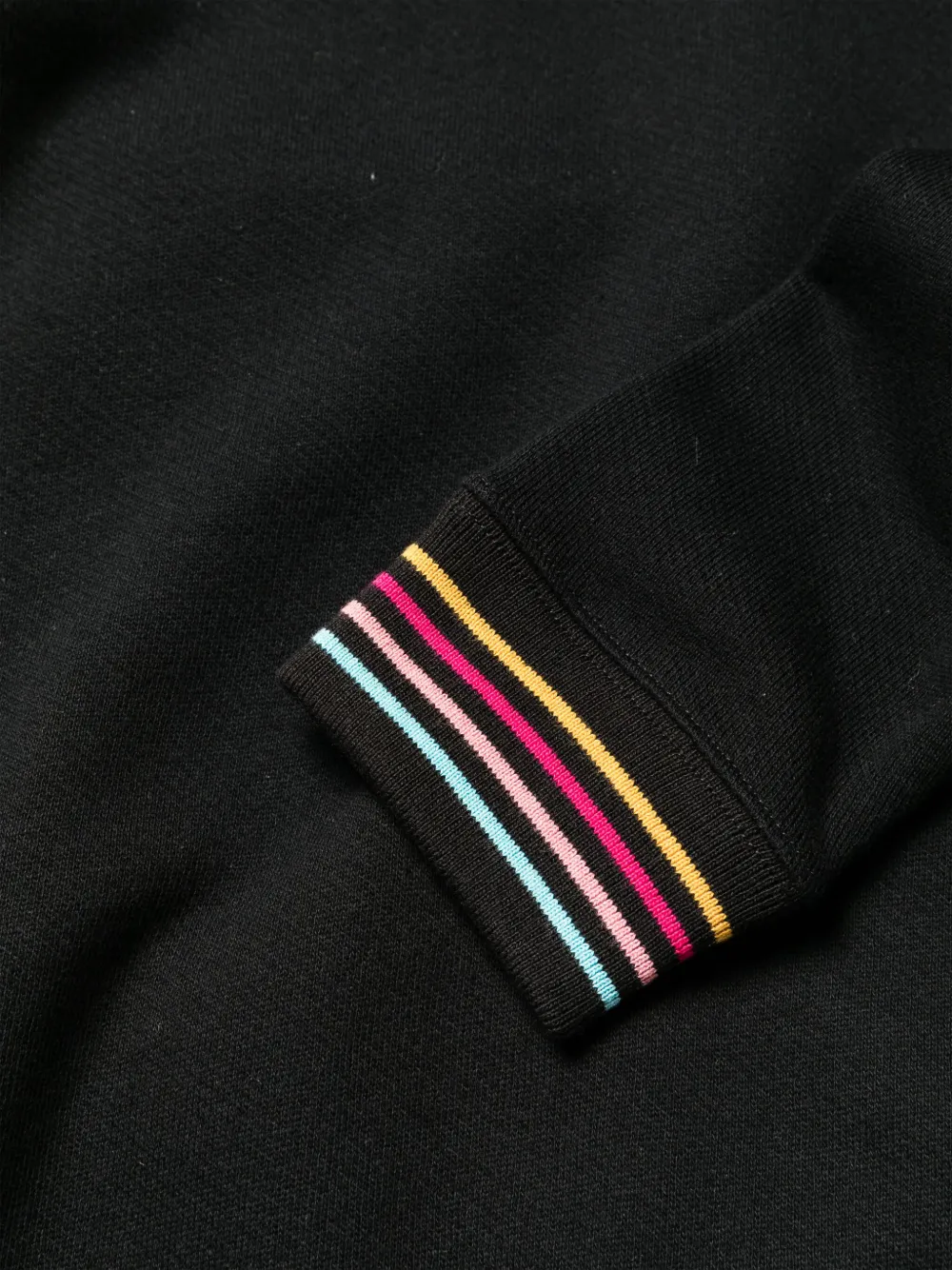 Shop Paul Smith Striped-cuff Cotton Sweatshirt In Black