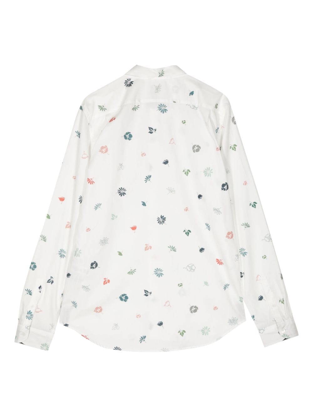 Shop Ps By Paul Smith Floral-print Organic-cotton Shirt In White