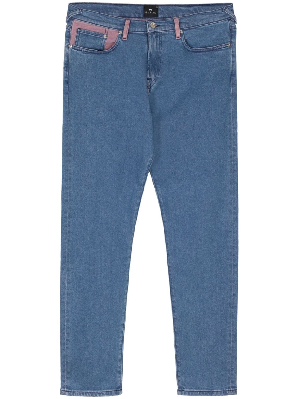 Ps By Paul Smith Colour-block Slim-cut Jeans In Blue
