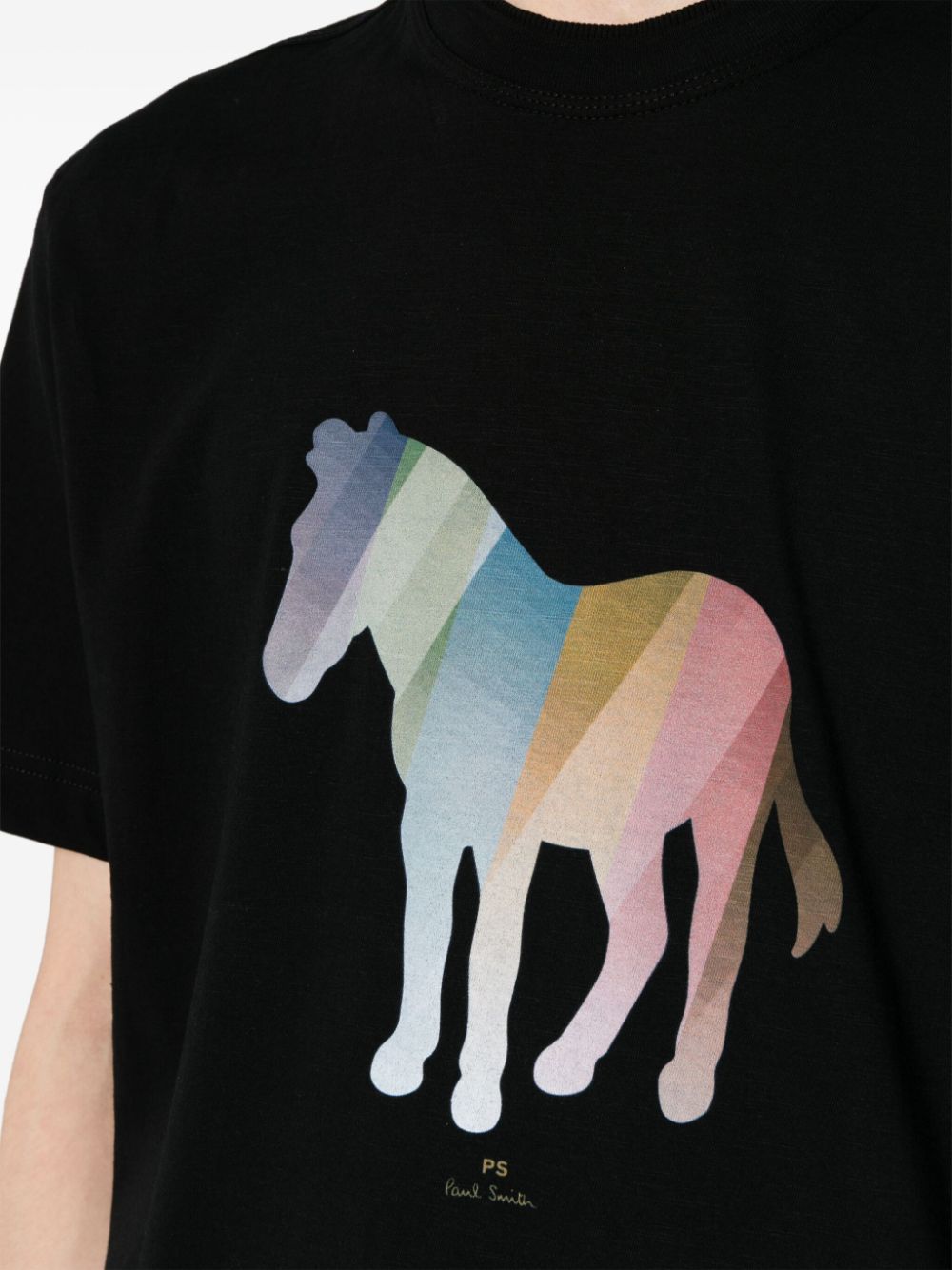 Shop Ps By Paul Smith Zebra-print Organic-cotton T-shirt In Black