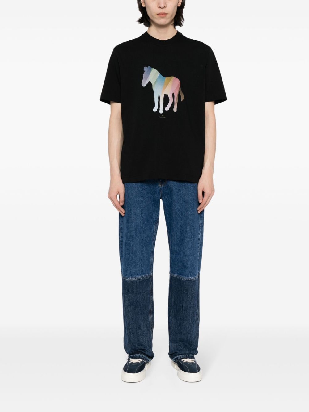 PS Paul Smith T-shirt met zebraprint - Zwart