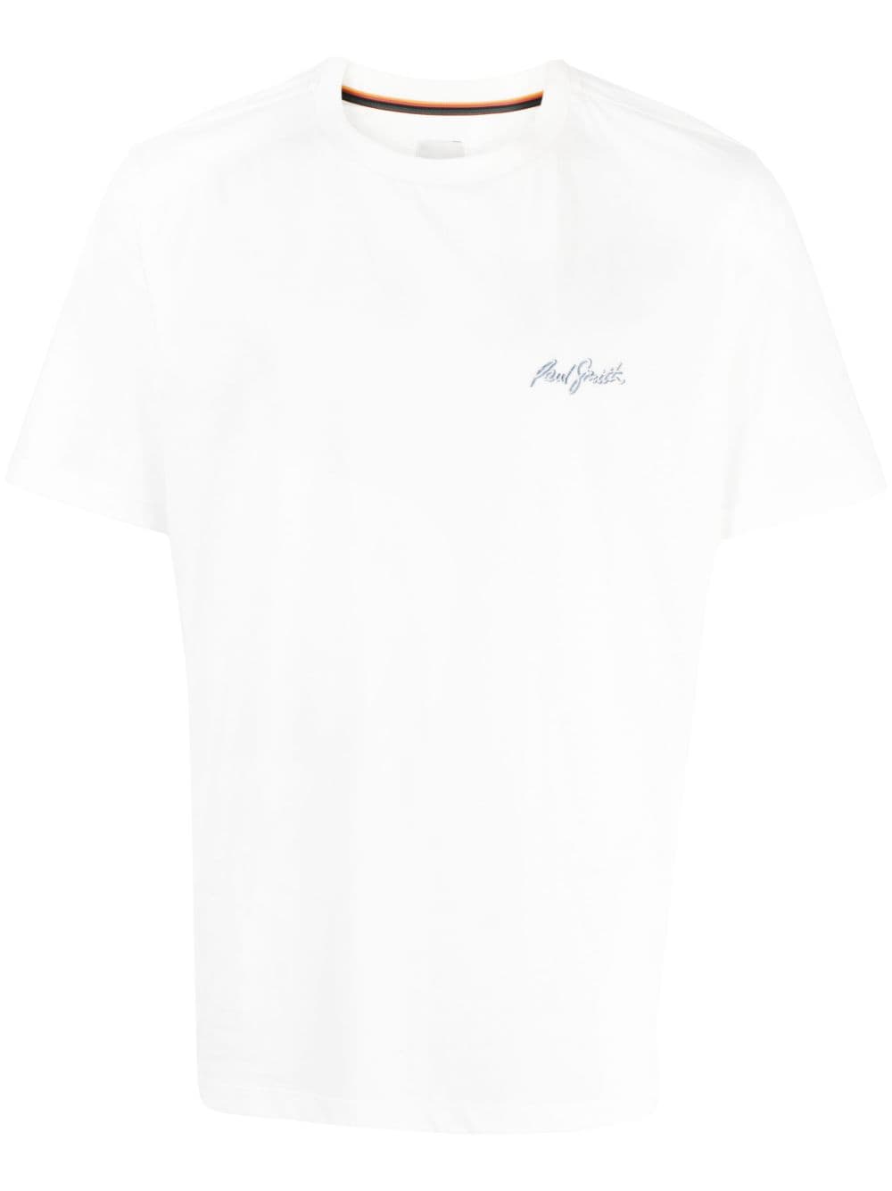 Paul Smith Logo-embroidered Cotton T-shirt In White