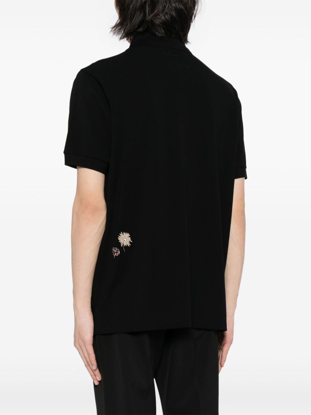 Shop Paul Smith Embroidered Cotton Polo Shirt In Schwarz