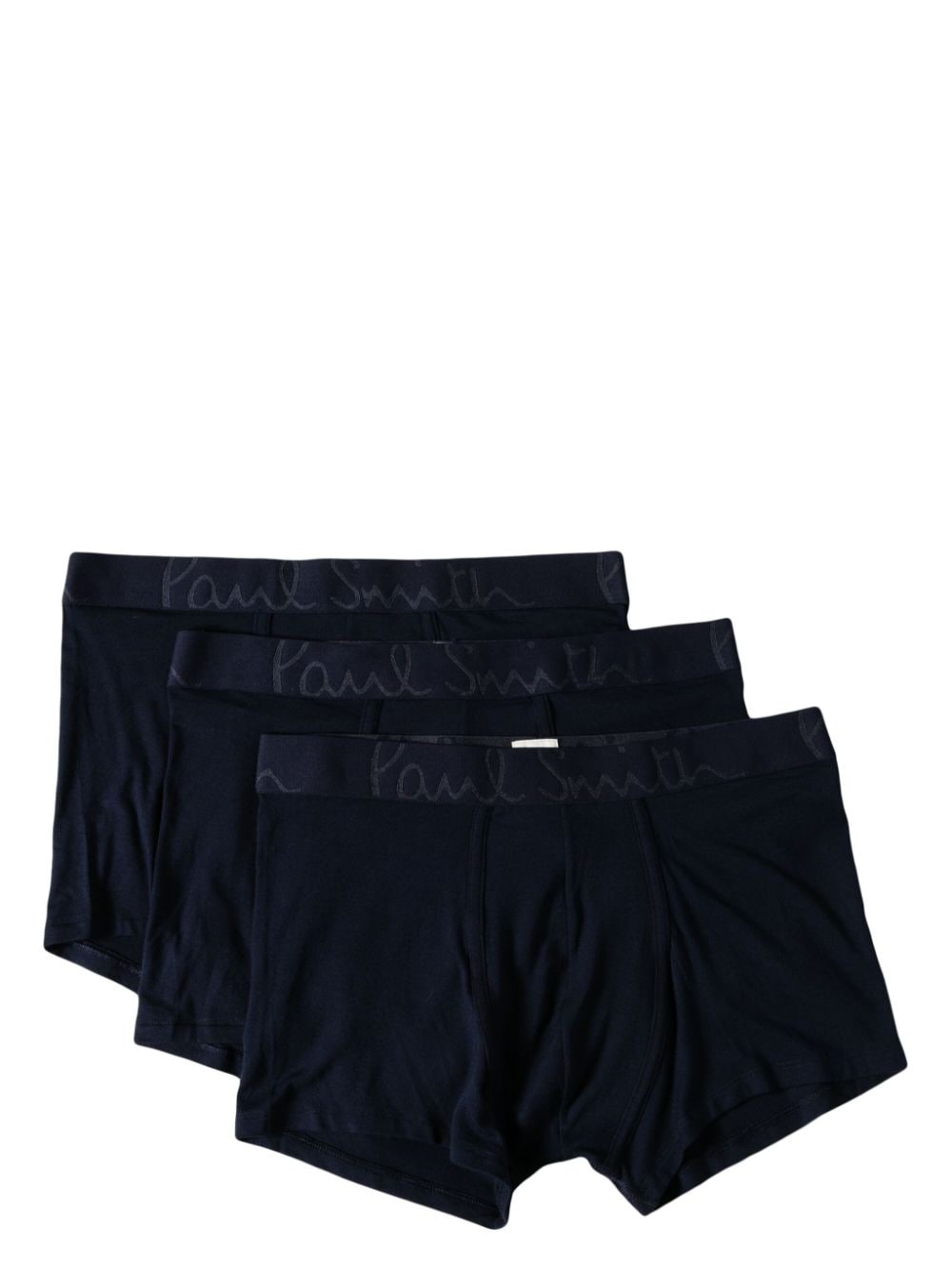 Shop Paul Smith Logo-waistband Boxers (pack Of Three) In Blue