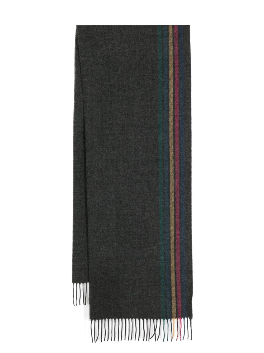 PS Paul Smith Sports Stripe fringed scarf - Grigio