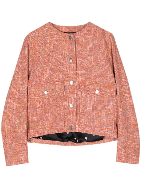 Paul Smith round-collar Tweed Jacket | Orange | FARFETCH BH