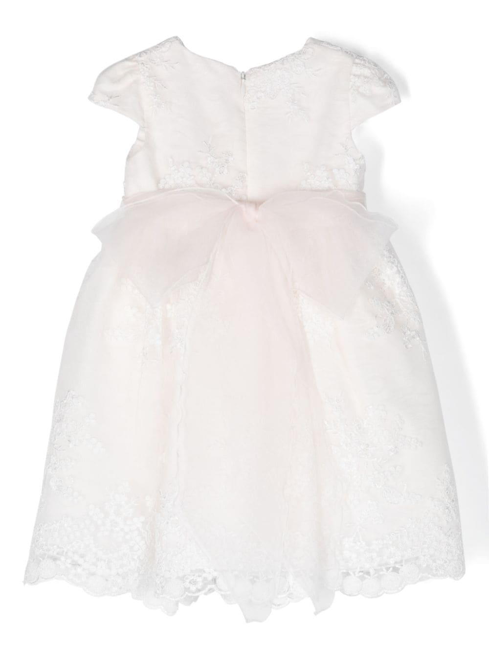 Shop Mimilù Floral-embroidered Tiered Tulle Dress In White