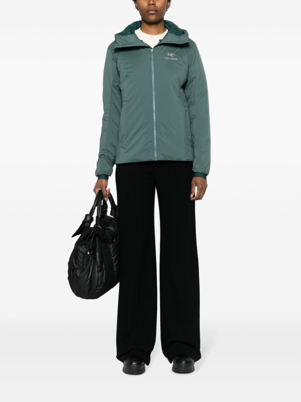 Shop Arc'teryx Atom Logo-embroidered Jacket In Green