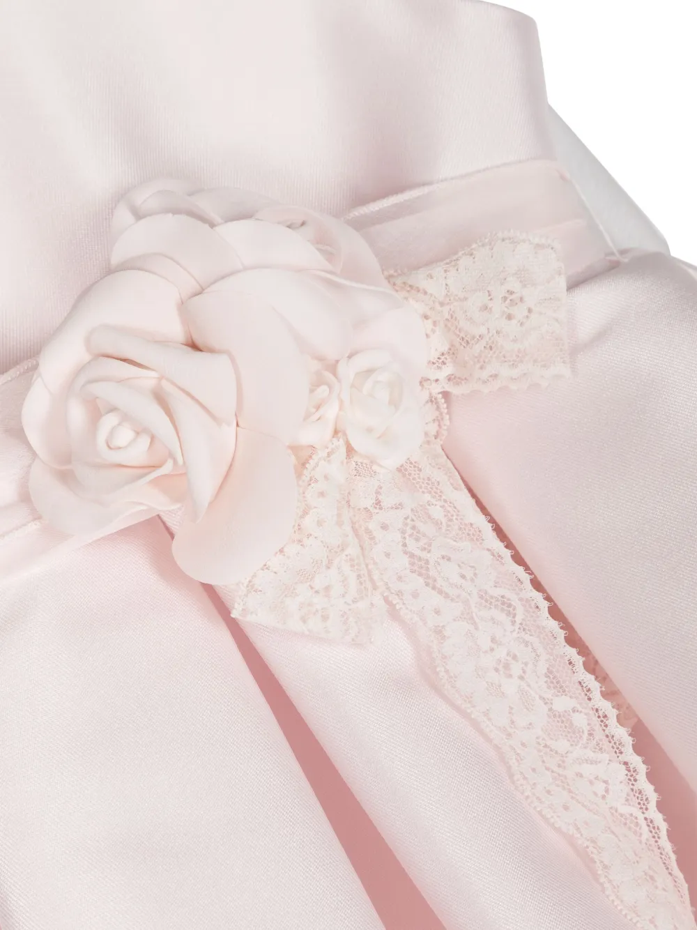 MIMILÙ ROSE-APPLIQUÉ PLEATED TIERED DRESS