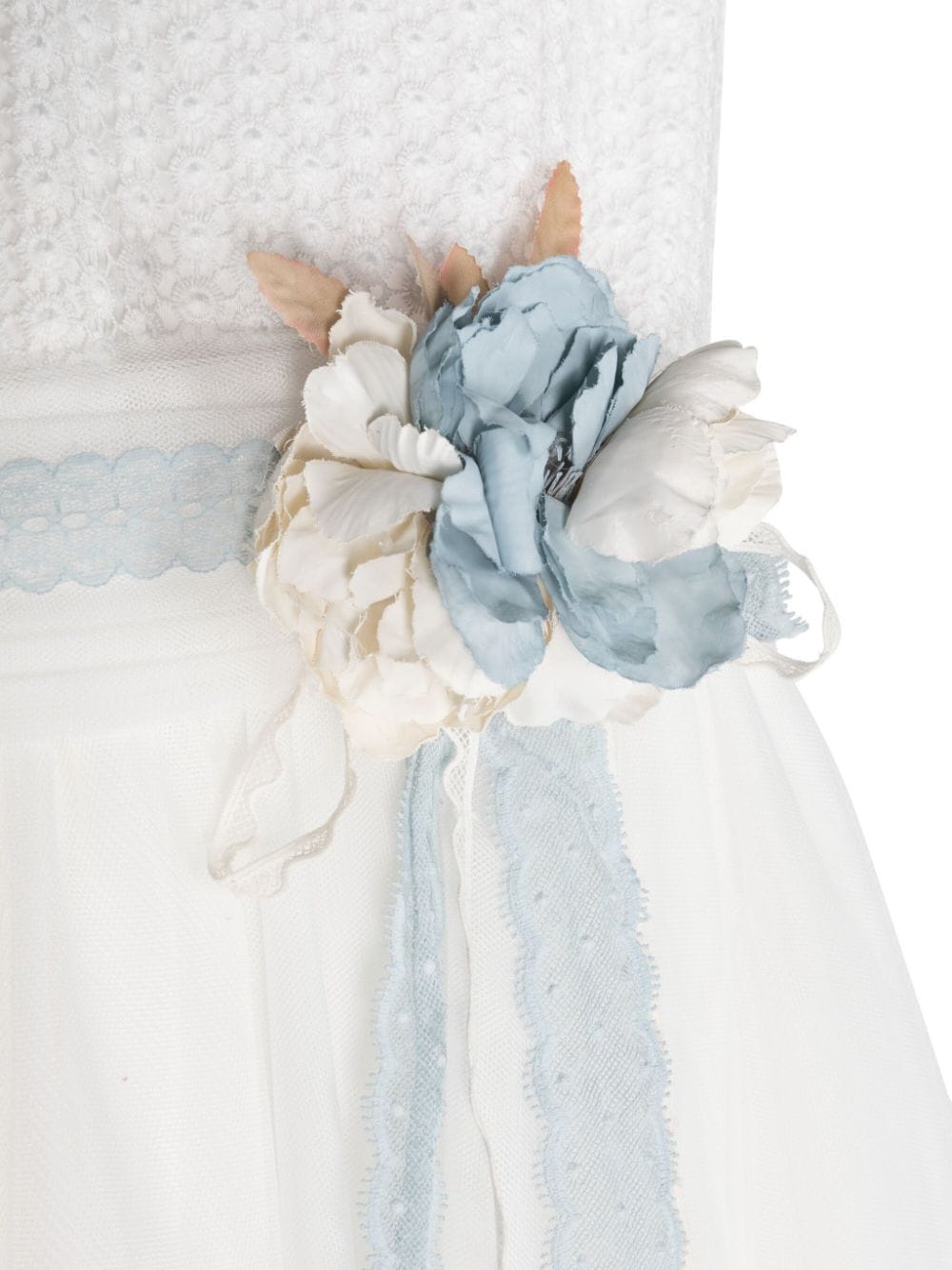 Shop Mimilù Floral-appliqué Maxi Dress In White