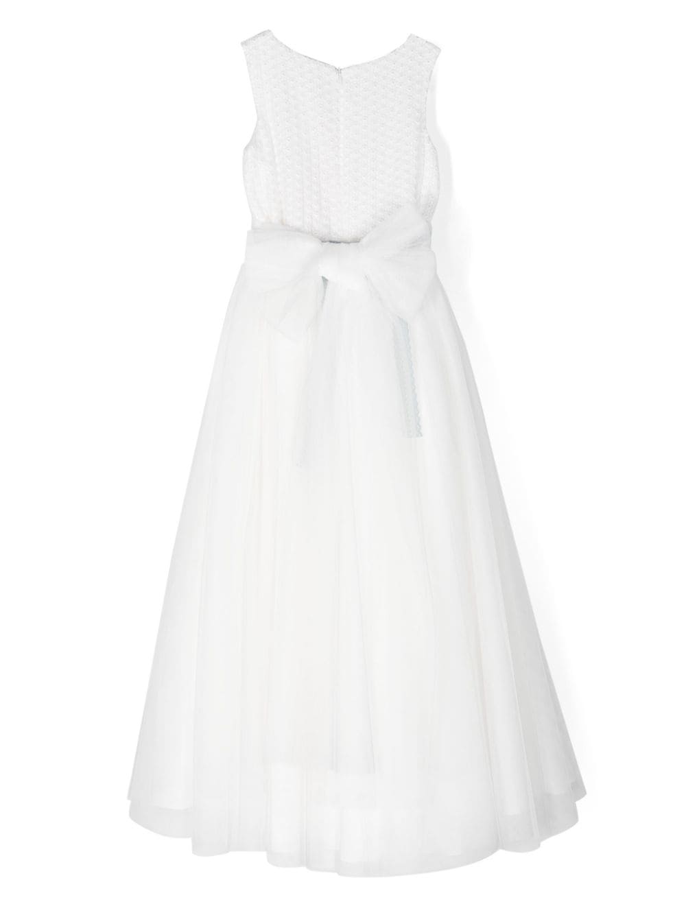 Shop Mimilù Floral-appliqué Maxi Dress In White