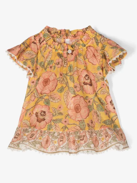 ZIMMERMANN Kids Junie floral-print ruffle-trim blouse