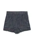 ZIMMERMANN Kids Alight rainbow-stitch denim shorts - Blue
