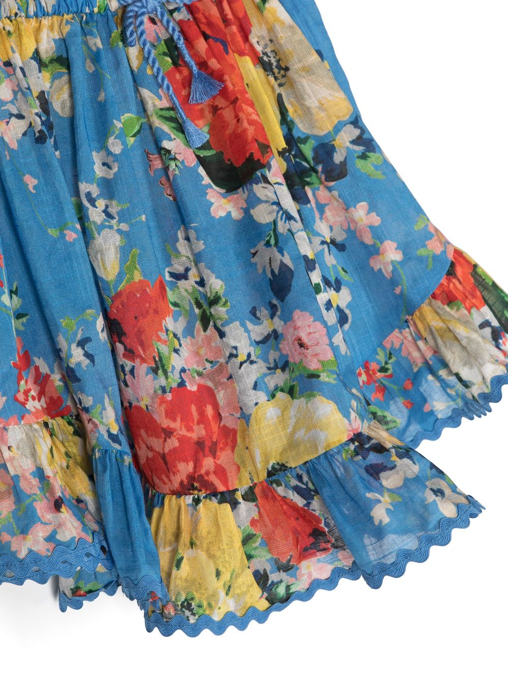 Shop Zimmermann Alight Floral-print Cotton Dress In Blue