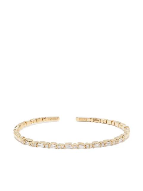 Suzanne Kalan pulsera Thin Mix en oro amarillo de 18kt con diamantes