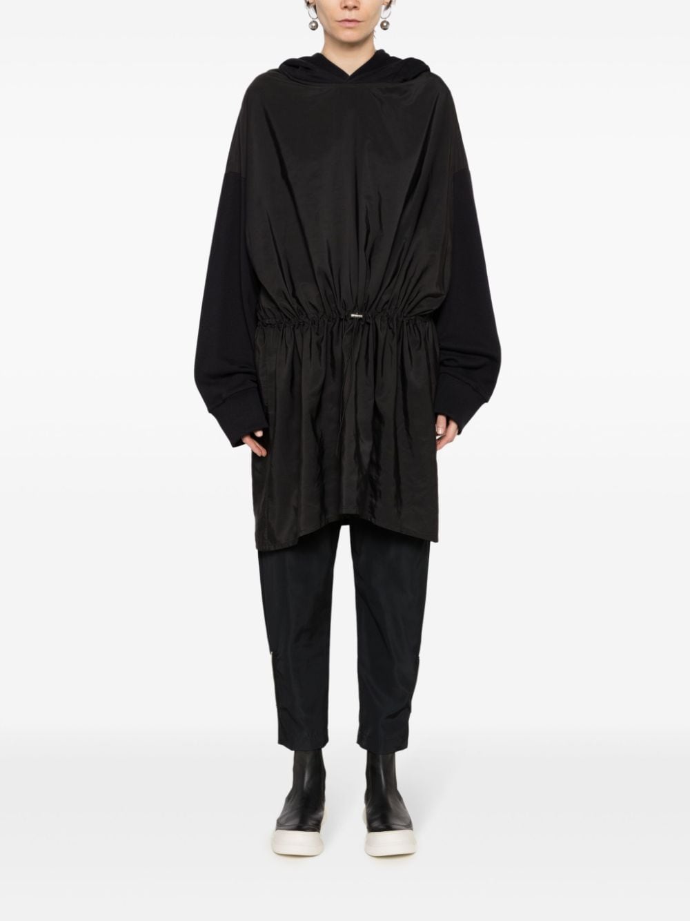Shop Uma Raquel Davidowicz Slouch-hood Drawstring-waist Jacket In Black