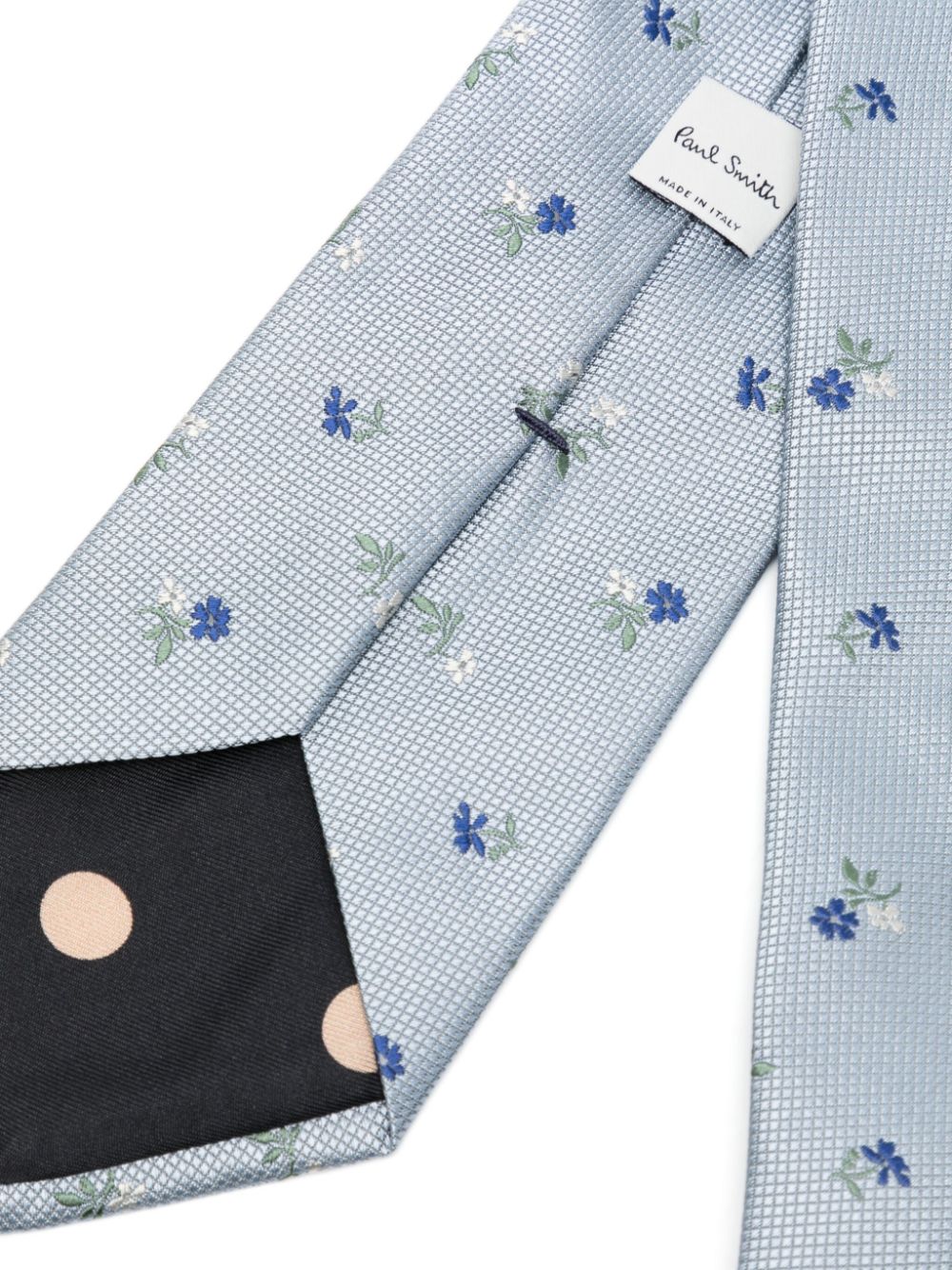 Shop Paul Smith Floral-embroidered Silk Tie In Blau