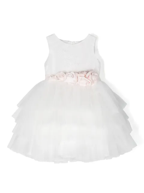 Mimilù floral appliqué lace-detailed dress