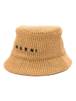 ハット Marni Raffia bucket hat with logo embroidery MARNI | Embroidered Raffia Bucket Hat – Joan Shepp
