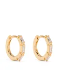 Suzanne Kalan 18kt yellow gold Bold Triple diamond small hoop earrings