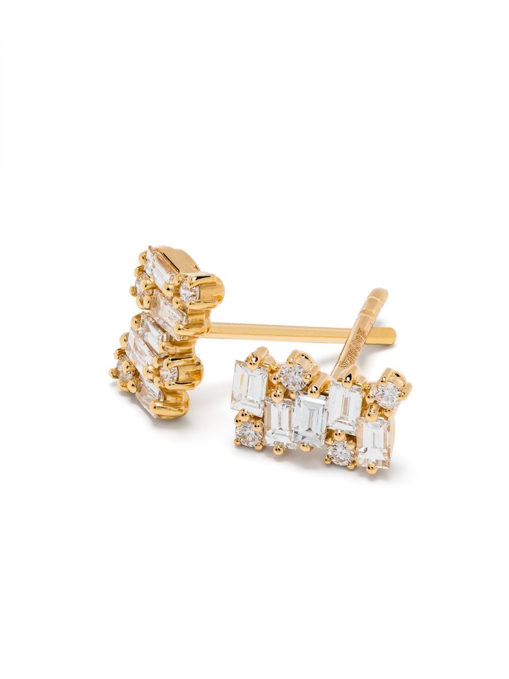 Shop Suzanne Kalan 18kt Yellow Gold Shimmer Diamond Stud Earrings In 金色