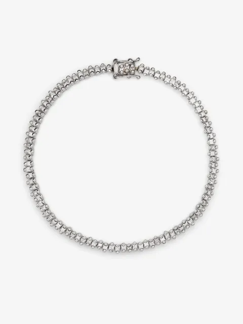 Suzanne Kalan 18kt white gold mini princess-cut tennis bracelet