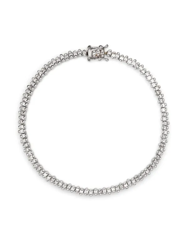 Suzanne Kalan Princess Mini Diamond Tennis Bracelet in Silver