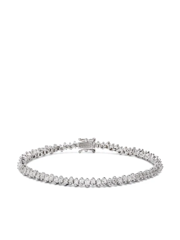 Suzanne Kalan Princess Midi Diamond Tennis Bracelet in White