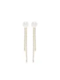 Mizuki 18kt yellow gold Akoya pearl and diamond drop earrings