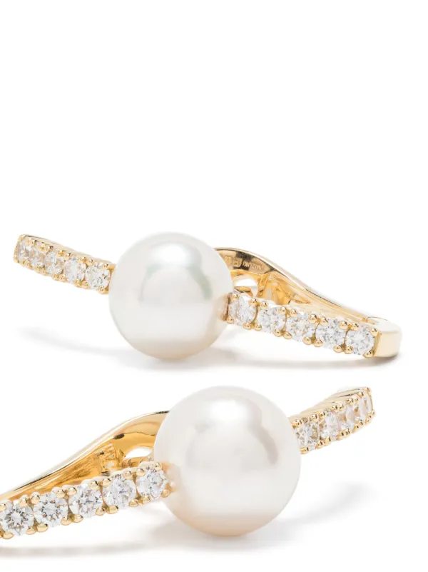Mizuki アコヤパール＆ダイヤモンド ピアス 18Kイエローゴールド
