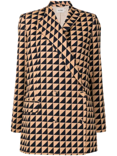 Neriage Blazer Vela com estampa geométrica