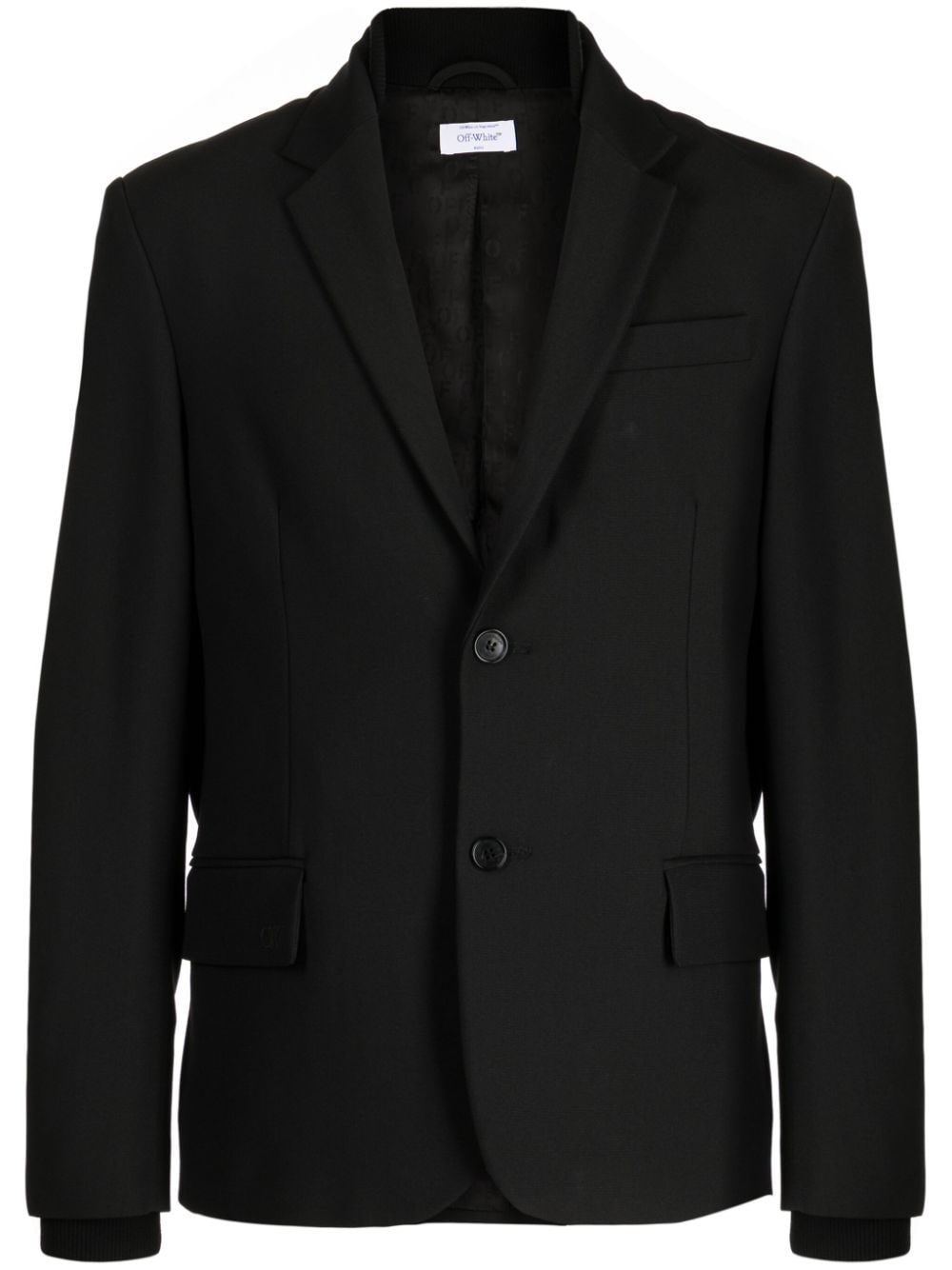 Shop Off-white Virgin Wool-blend Blazer In Schwarz