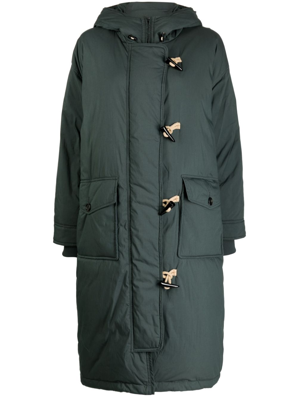 Studio Tomboy Toggle-fastening Hooded Down Coat In Green