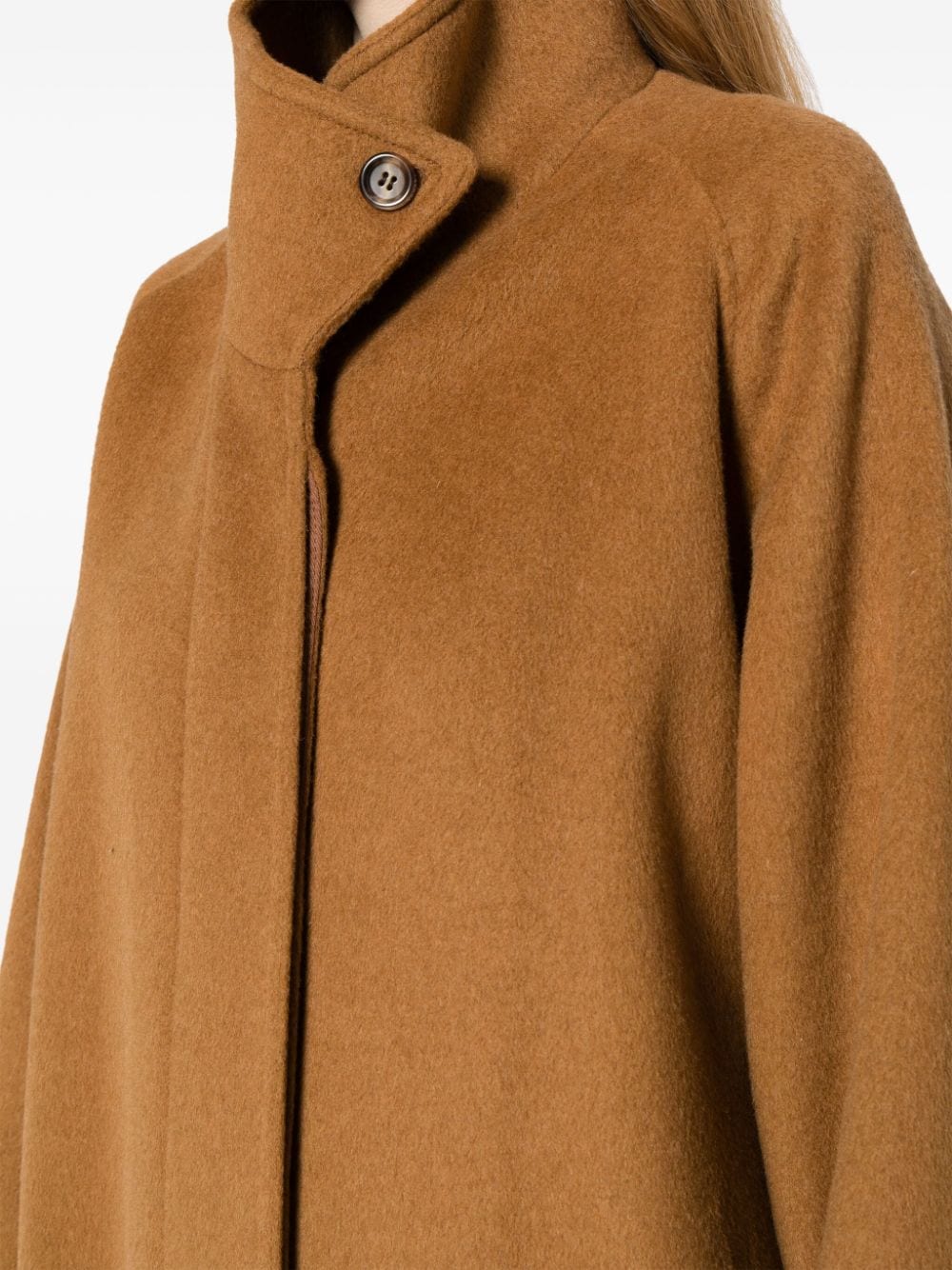 Shop Studio Tomboy High-neck Single-breasted Coat In Brown