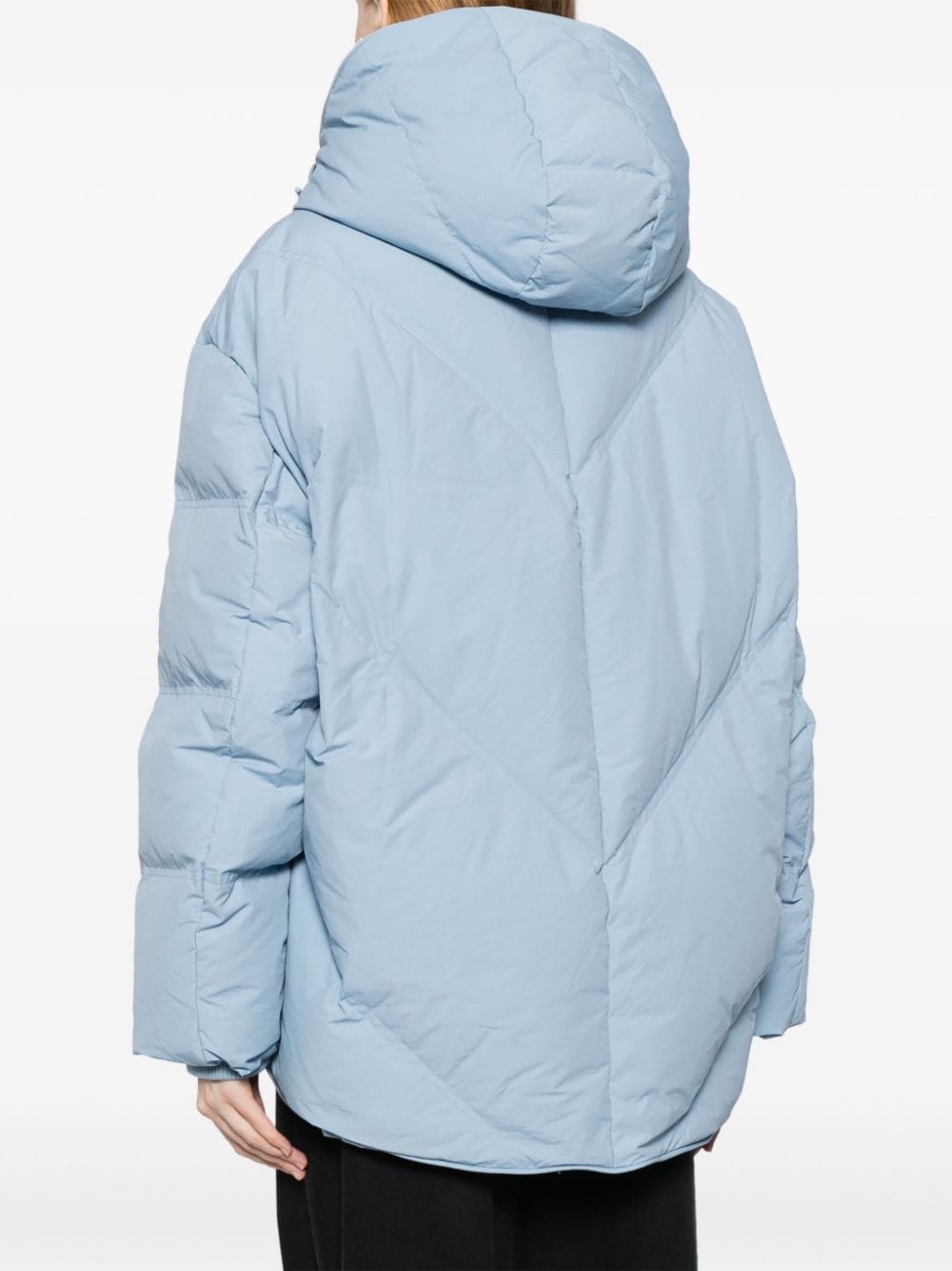 Shop Studio Tomboy Shearling-hood Quilted Puffer Jacket In Blue