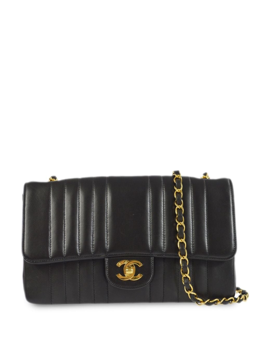 Pre-owned Chanel 1992 Mademoiselle Shoulder Bag In Black