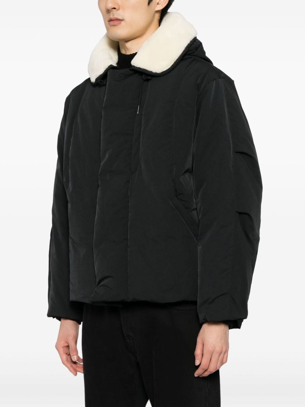 Shop Studio Tomboy Hooded Padded Jacket In Black