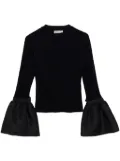 Simkhai Agata bell-sleeve knitted top - Black