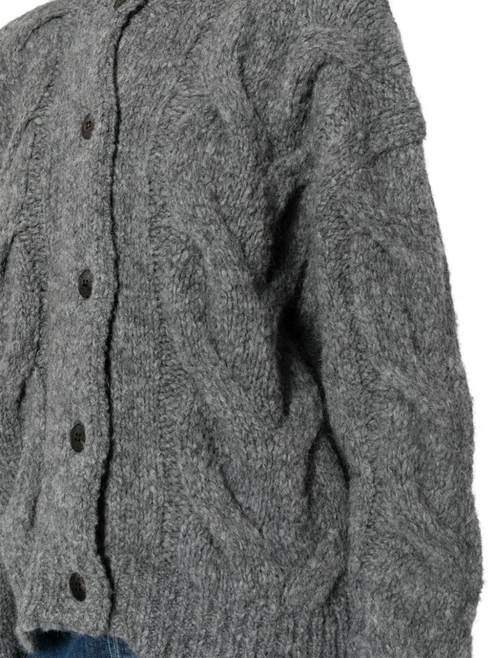 Shop Studio Tomboy Chunky Cable-knit Cardigan In Grey