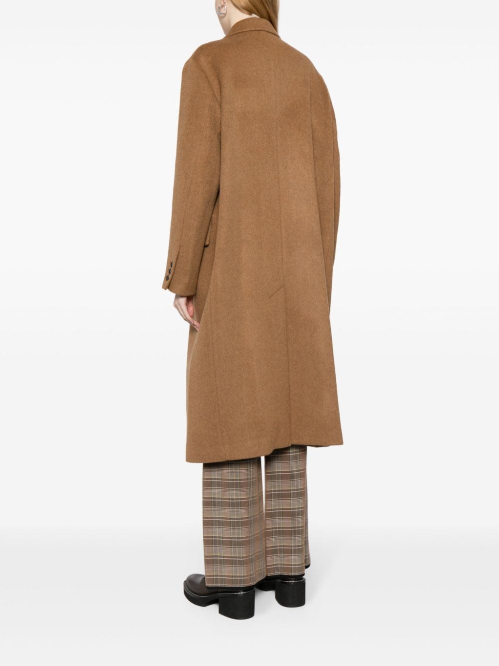 Shop Studio Tomboy Wool-blend Single-breasted Coat In Brown