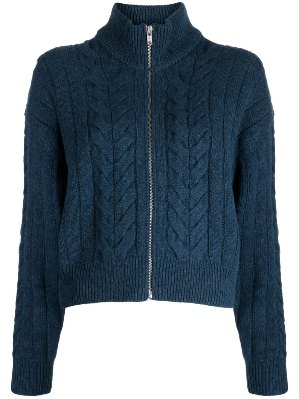 Studio Tomboy Cable-knit Zip-up Cardigan In Blue