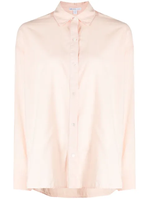 James Perse camisa de popelina con cuello italiano